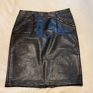 Black Faux Leather Skirt - size 12
